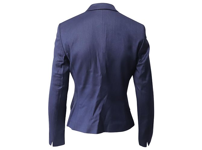 Blazer de botonadura sencilla en lana azul de Hugo Boss - vista 4