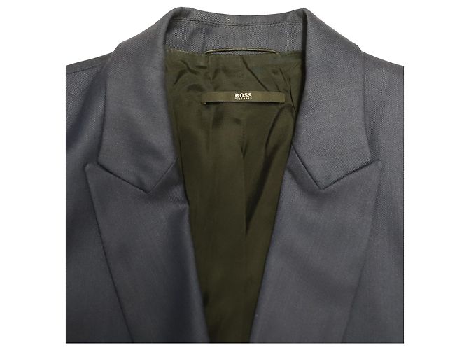 Blazer de botonadura sencilla en lana azul de Hugo Boss - vista 6
