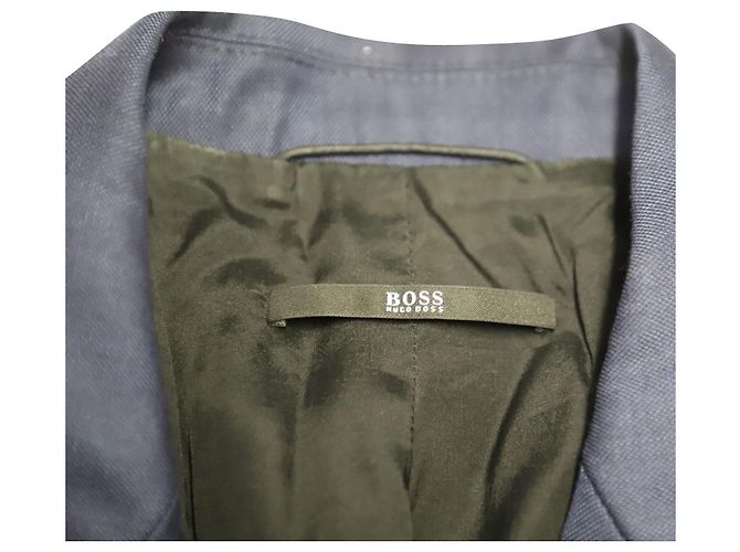 Blazer de botonadura sencilla en lana azul de Hugo Boss - vista 7