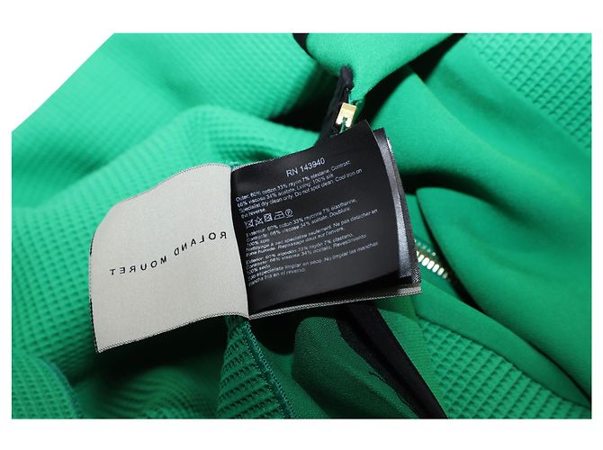 Abito midi Roland Mouret Abserley Waffle senza maniche in cotone verde - vista 4