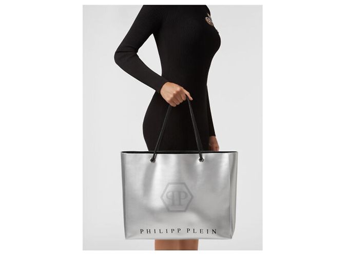 Philipp Plein hobo bag shopper prata - vista 2