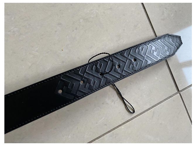 Nuova cintura fendi in pelle nera e argento 110cm Nero - vista 11