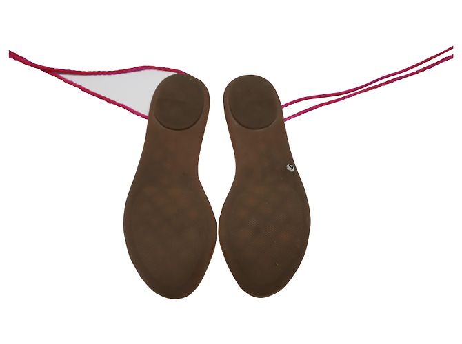 Sandalias Loeffler Randall con cordones y pompones en cuero marrón - vista 5