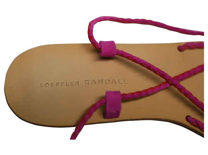 Sandalias Loeffler Randall con cordones y pompones en cuero marrón - vista 7