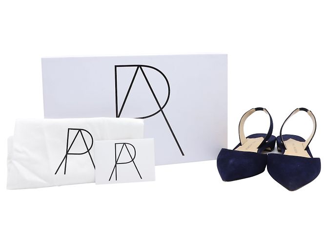 Paul Andrew Rhea 15 Sandali Slingback in Pelle Scamosciata Blu Navy - Ansicht 10