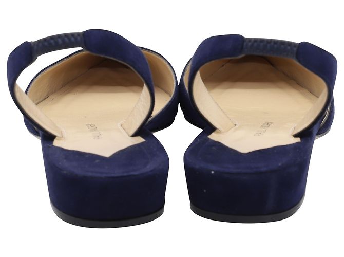 Paul Andrew Rhea 15 Sandali Slingback in Pelle Scamosciata Blu Navy - Ansicht 3