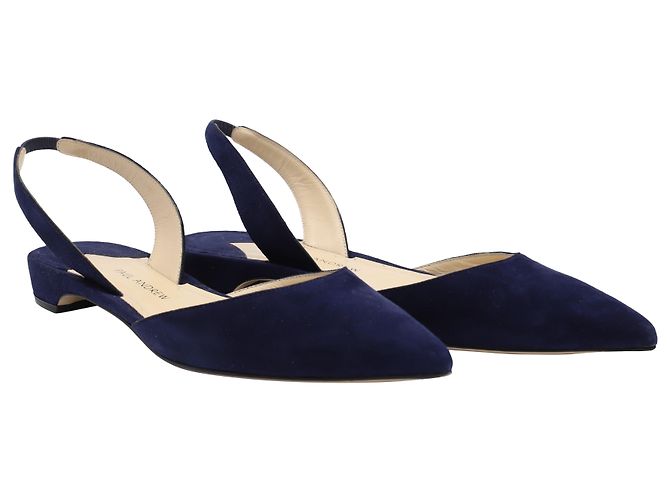 Paul Andrew Rhea 15 Sandali Slingback in Pelle Scamosciata Blu Navy - Ansicht 4