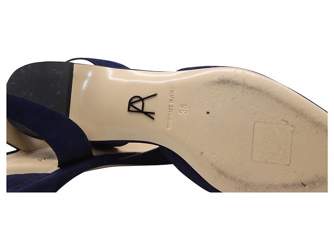 Paul Andrew Rhea 15 Sandali Slingback in Pelle Scamosciata Blu Navy - Ansicht 5