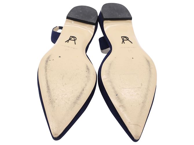 Paul Andrew Rhea 15 Sandali Slingback in Pelle Scamosciata Blu Navy - Ansicht 8