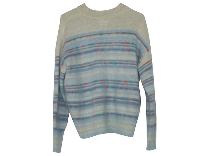 Isabel Marant Etoile Isabel Marant Étoile Gatliny Gestreifter Pullover aus blauer Wolle Hellblau - Ansicht 3