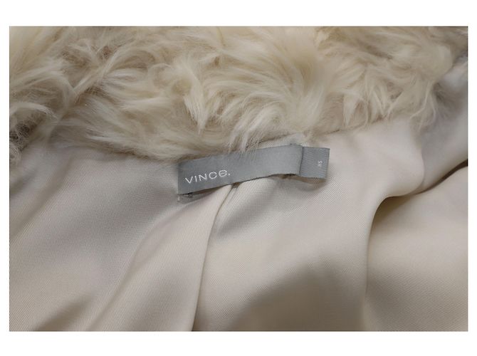 Vince Plüschjacke aus cremefarbenem Kunstpelz Weiß Roh - Ansicht 3