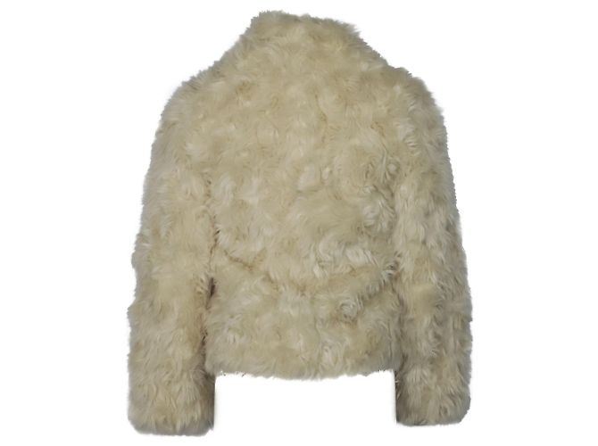 Vince Plüschjacke aus cremefarbenem Kunstpelz Weiß Roh - Ansicht 4