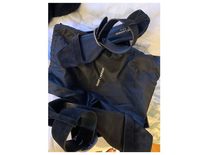 Sandali Saint Laurent in camoscio nero 40 - vista 3
