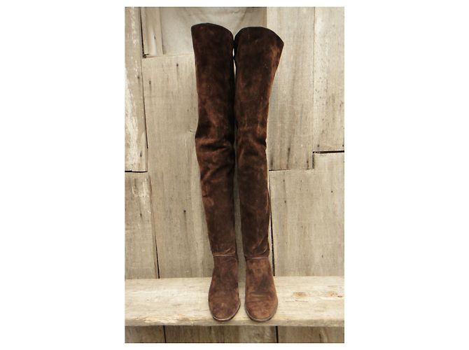 Botas altas Bally marrón oscuro de ante talla 36 - vista 4