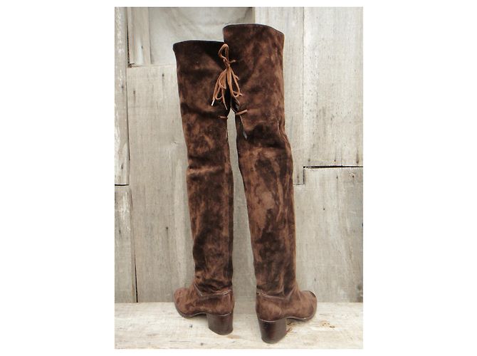 Botas altas Bally marrón oscuro de ante talla 36 - vista 5