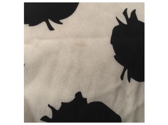 Diane Von Furstenberg Elfenbein und schwarzes DvF Hermine Seidenkleid Weiß - Ansicht 7