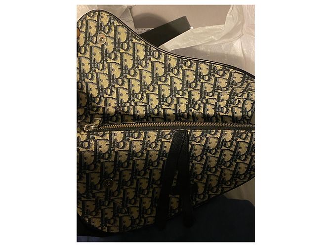 Dior Saddle Bag Black Blue Cotton Men - view 4