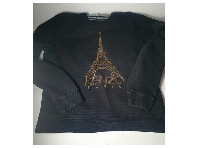 Moletom Kenzo Torre Eiffel Cinza Algodão - vista 7