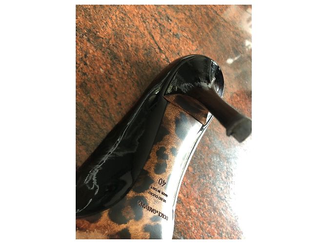 Décolleté Dolce & Gabbana in vernice nera Nero - vista 4