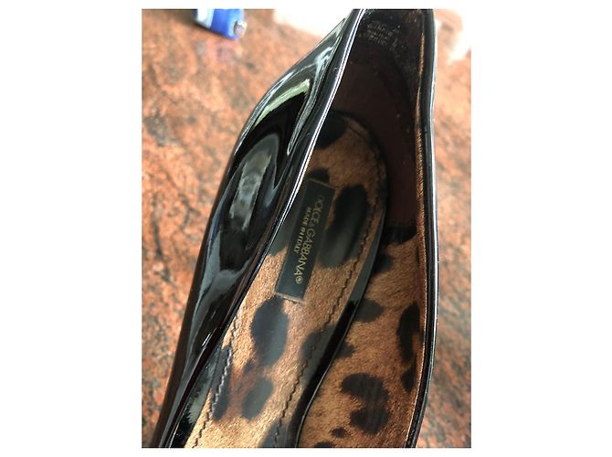 Décolleté Dolce & Gabbana in vernice nera Nero - vista 5