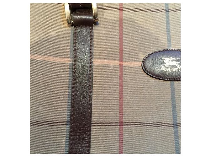 Borsa vintage Burberry in tela e pelle Multicolore Cachi - vista 14