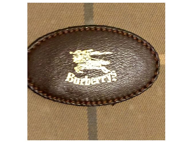 Borsa vintage Burberry in tela e pelle Multicolore Cachi - vista 5