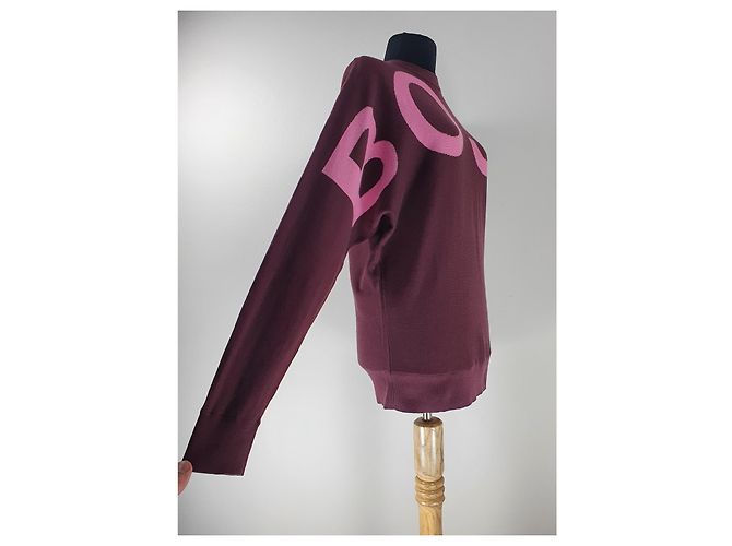 Hugo Boss Pullover Lila Rosa Baumwolle Wolle S Pink - Ansicht 3