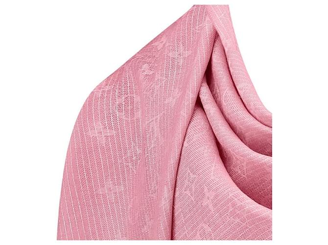 Louis Vuitton Scialle LV denim con monogramma Rosa - vista 3