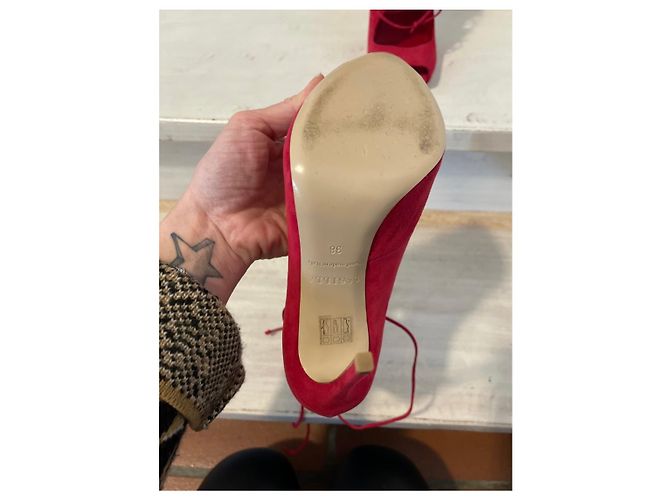 Le Silla High Heels aus rotem Wildleder mit Schnürung - Ansicht 3