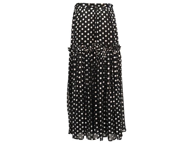 Autre Marque Dodo Bar oder Metallic Polka Dots Rock aus schwarzem Polyester - Ansicht 2