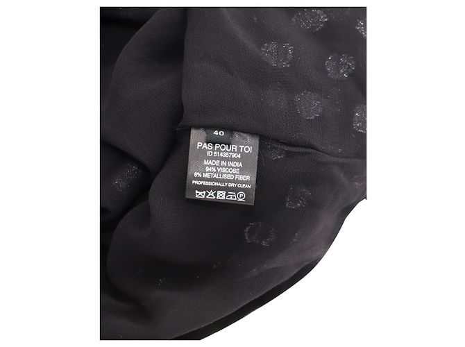 Autre Marque Dodo Bar oder Metallic Polka Dots Rock aus schwarzem Polyester - Ansicht 3