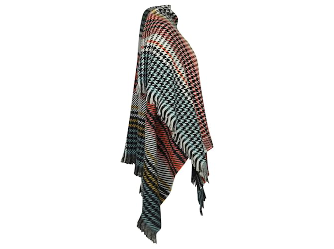 Poncho a quadri Maje in acrilico multicolore - vista 2
