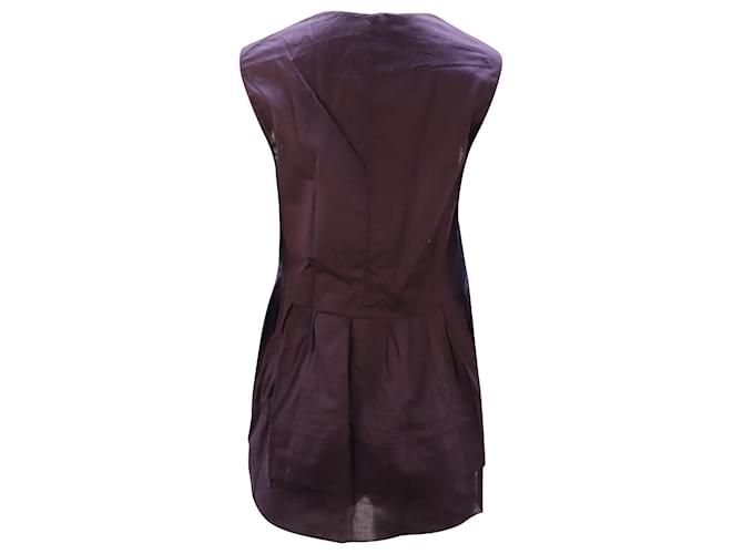 Marni Top Peplum Sin Mangas De Algodón Morado Púrpura - vista 2