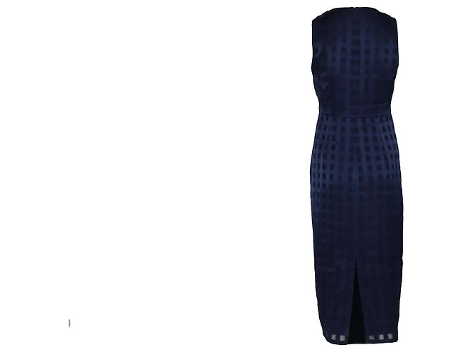 Diane Von Furstenberg Vestido midi sem manga e decote em V em seda artificial azul - vista 5