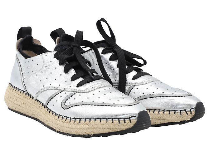 Tod's Espadrille-Sneaker aus Metallic-Leder - Ansicht 4