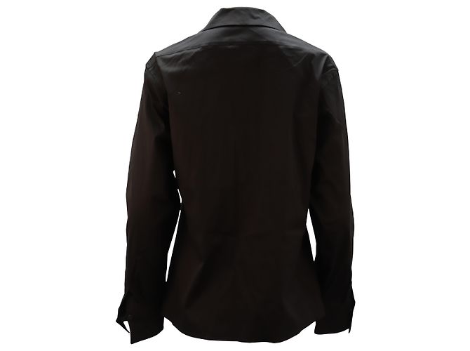 Camisa Jil Sander de algodón negro con botones - vista 2
