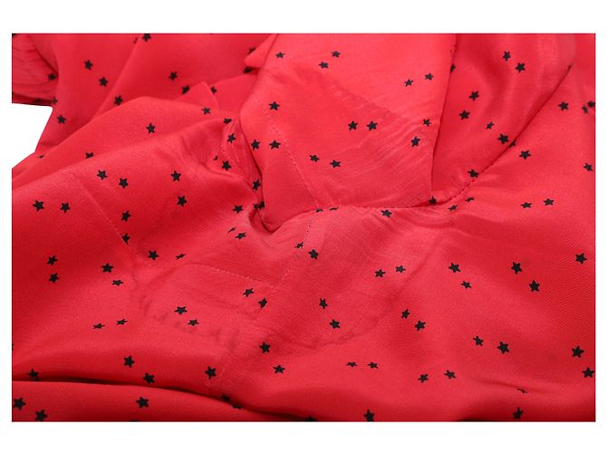 Miu Miu Polka Dot Bluse mit Rüschen aus roter Seide - Ansicht 3