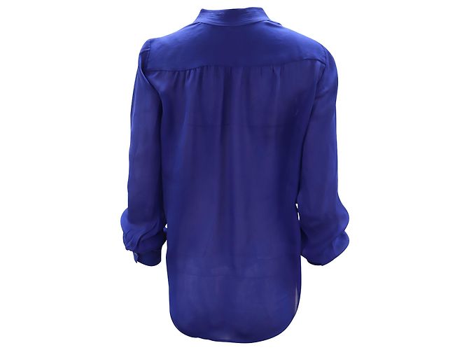 L'agence Bianca Blouse en Soie Bleue - vue 2