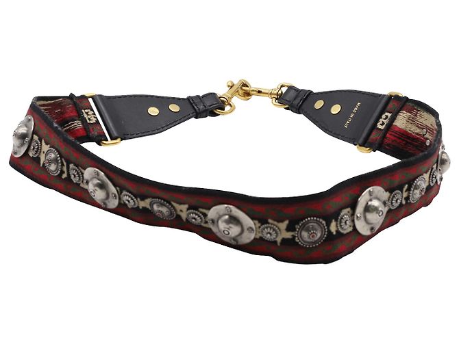 Tracolla per borsa decorata Dior in cotone nero - vista 2