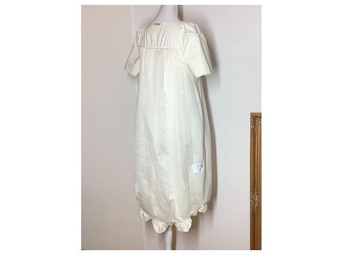 Vestido Jil Sander de algodón con dobladillo globo crema Crudo - vista 11