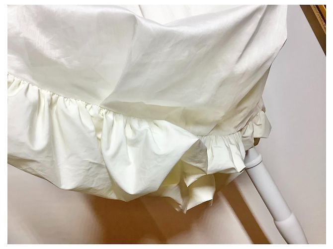 Vestido Jil Sander de algodón con dobladillo globo crema Crudo - vista 13