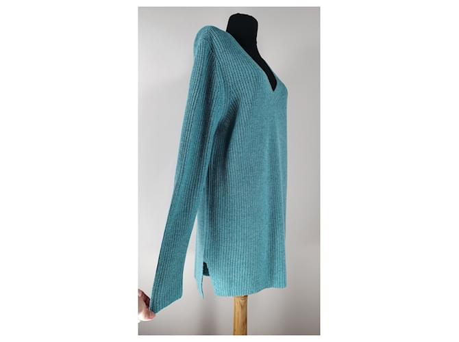 Autre Marque WooLovers Langer Pullover Grün Kaschmir Merino Wolle L - Ansicht 3