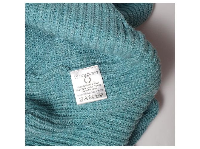 Autre Marque WooLovers Langer Pullover Grün Kaschmir Merino Wolle L - Ansicht 6
