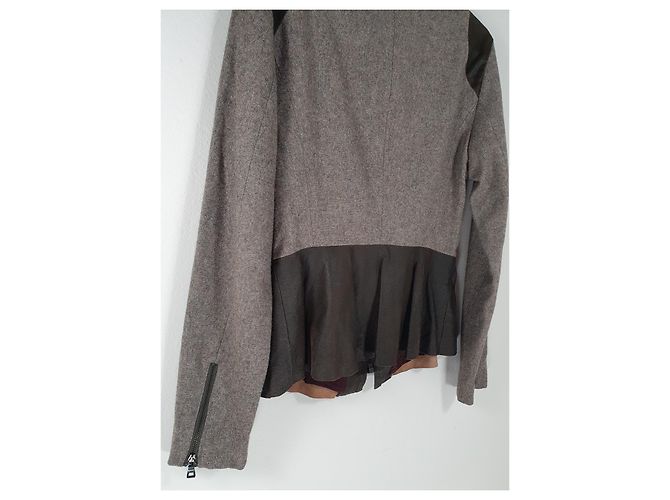 Autre Marque Sachin + Babi Brown Lamb Leather and Wool Jacket - view 4