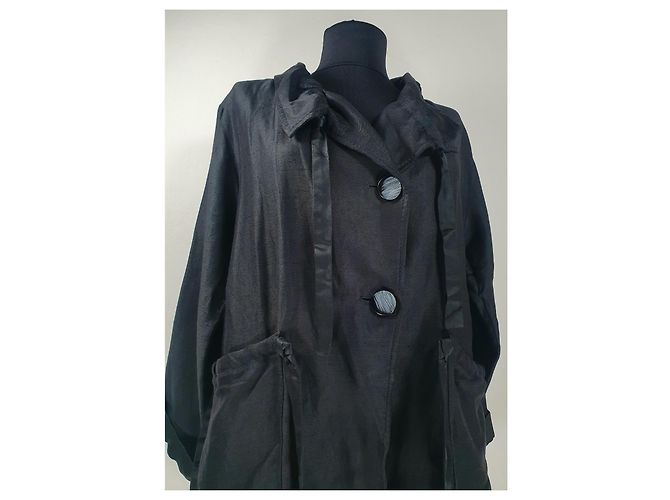 Blazer Dorothée Schumacher nero in lino e viscosa - vista 2