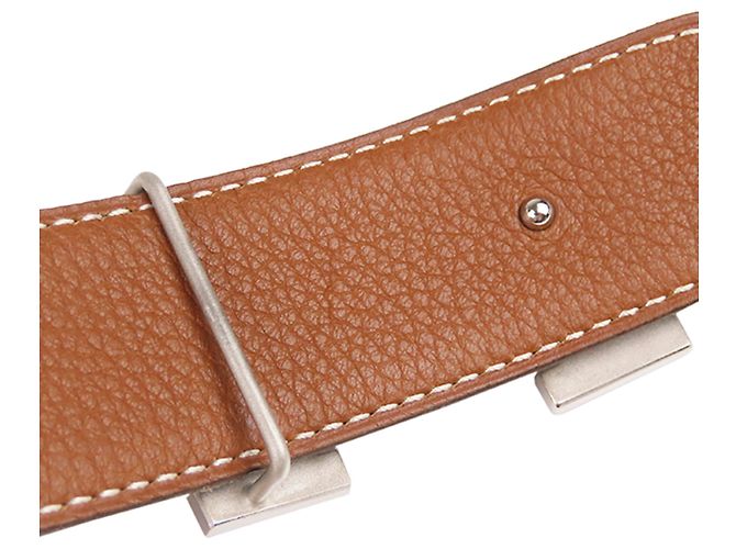 Hermès Hermes Black Constance Ledergürtel Schwarz Silber - Ansicht 4