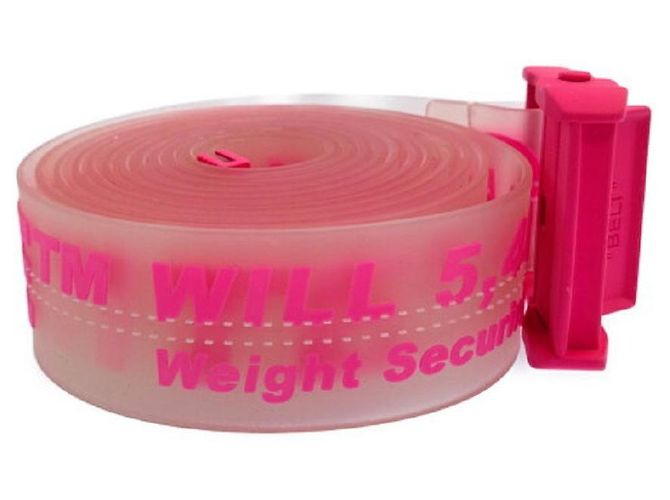 Off White [Used] OFF-WHITE 18SS Rubber Industrial Belt Rubber Industrial Logo Total Pattern Belt Pink - view 3