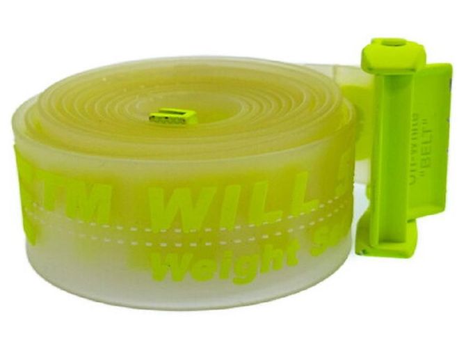 Off White [Used] OFF-WHITE 18SS Rubber Industrial Belt Rubber Industrial Logo Total Pattern Belt Yellow - view 3