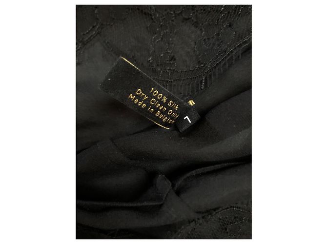 Carine Gilson Maxi robe preto de seda e renda - vista 4
