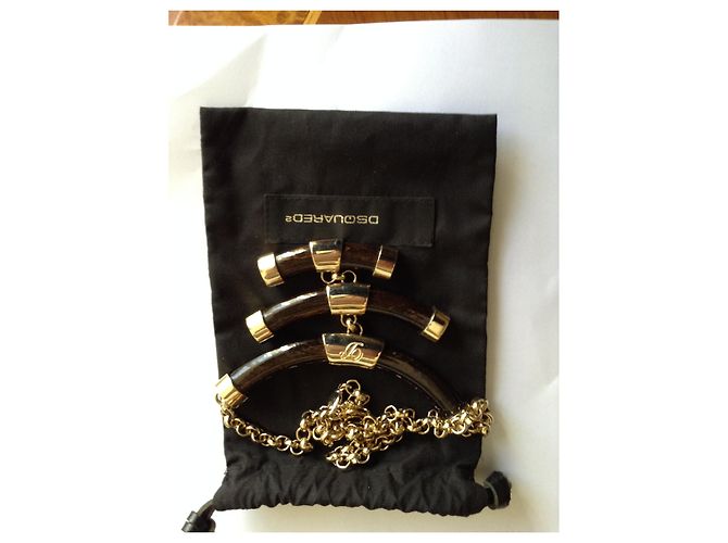 Collier Dsquared2 Noir Imitation Corne - vue 5